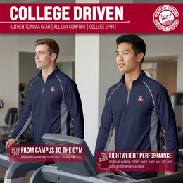 Arizona Wildcats Mens NCAA Campus Classic Long Sleeve 1/4 Zip Windshirt - Navy