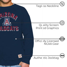 Arizona Wildcats Adult University Crewneck - Navy