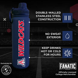 Arizona Wildcats NCAA Stainless Steel Water Bottle - Navy