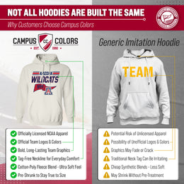 Arizona Wildcats NCAA Adult Unisex Varsity Club Pennant Hooded Fleece Sweatshirt - Off White