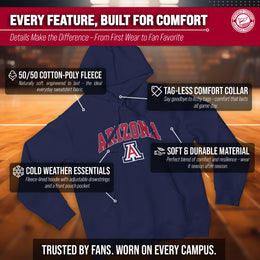 Arizona Wildcats Adult Arch & Logo Soft Style Gameday Hooded Sweatshirt - Navy
