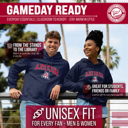 Arizona Wildcats Adult Arch & Logo Soft Style Gameday Hooded Sweatshirt - Navy