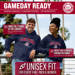 Arizona Wildcats Adult Arch & Logo Soft Style Gameday Hooded Sweatshirt - Navy