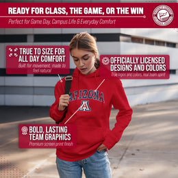 Arizona Wildcats Adult Arch & Logo Soft Style Gameday Hooded Sweatshirt - Red