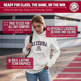 Arizona Wildcats Adult Arch & Logo Soft Style Gameday Hooded Sweatshirt - White