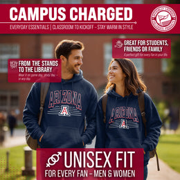 Arizona Wildcats NCAA Adult Unisex Overtime Classics Hooded Fleece Sweatshirt - Navy
