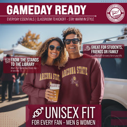 Arizona State Sun Devils Adult Arch & Logo Soft Style Gameday Crewneck Sweatshirt - Maroon
