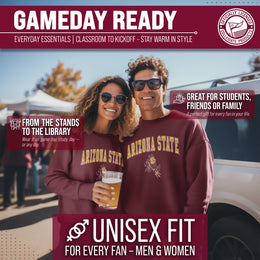Arizona State Sun Devils Adult Arch & Logo Soft Style Gameday Crewneck Sweatshirt - Maroon