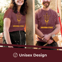 Arizona State Sun Devils Adult MVP Heathered Cotton Blend T-Shirt - Maroon