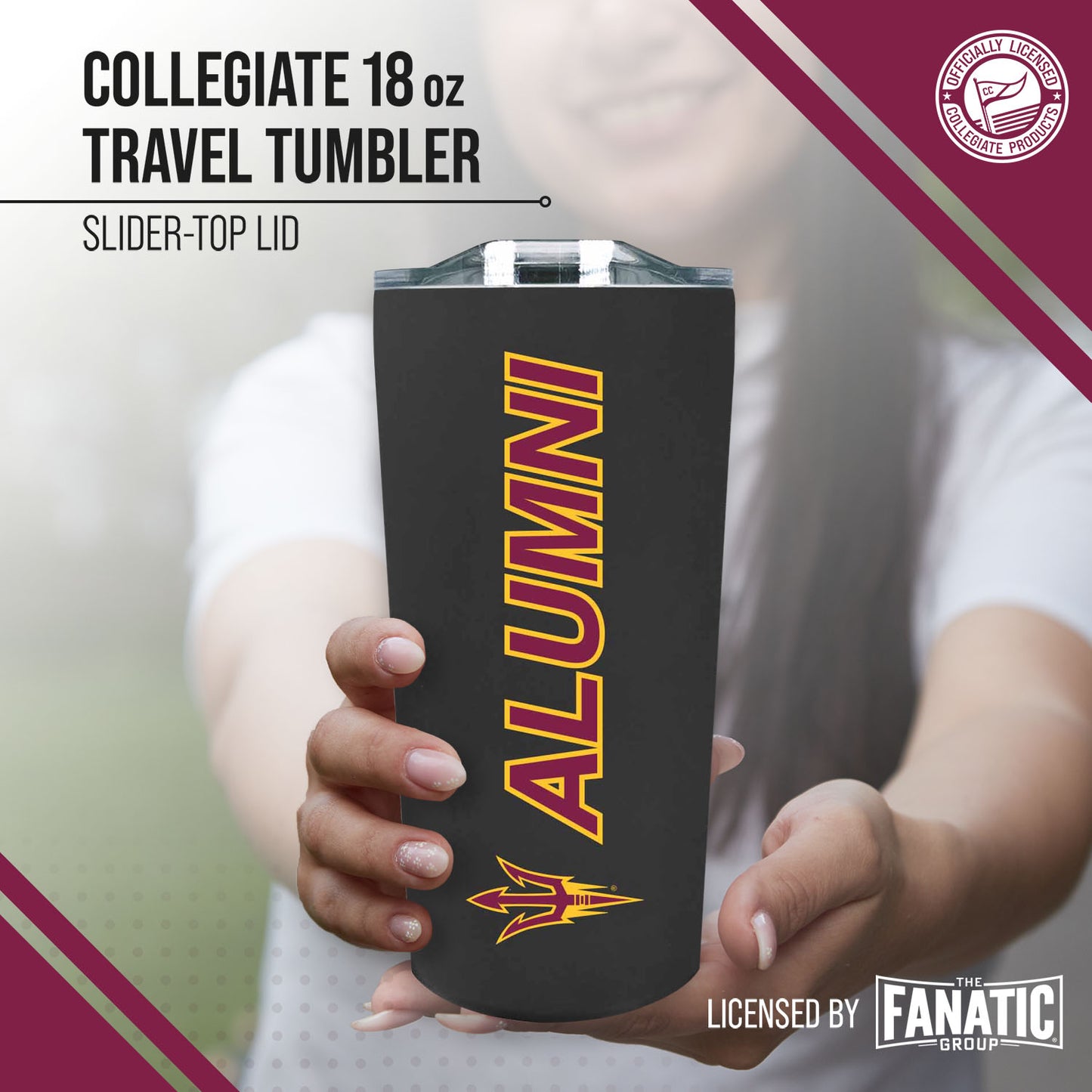 Arizona State Sun Devils Collegiate Stainless Steel Travel Tumbler for Alumni - Black