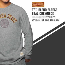 Arizona State Sun Devils College Gray University Seal Crewneck Sweatshirt - Gray