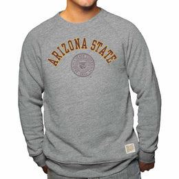 Arizona State Sun Devils College Gray University Seal Crewneck Sweatshirt - Gray