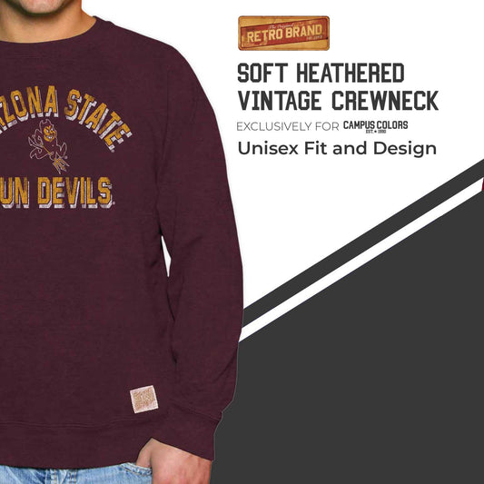 Arizona State Sun Devils Adult University Crewneck - Maroon