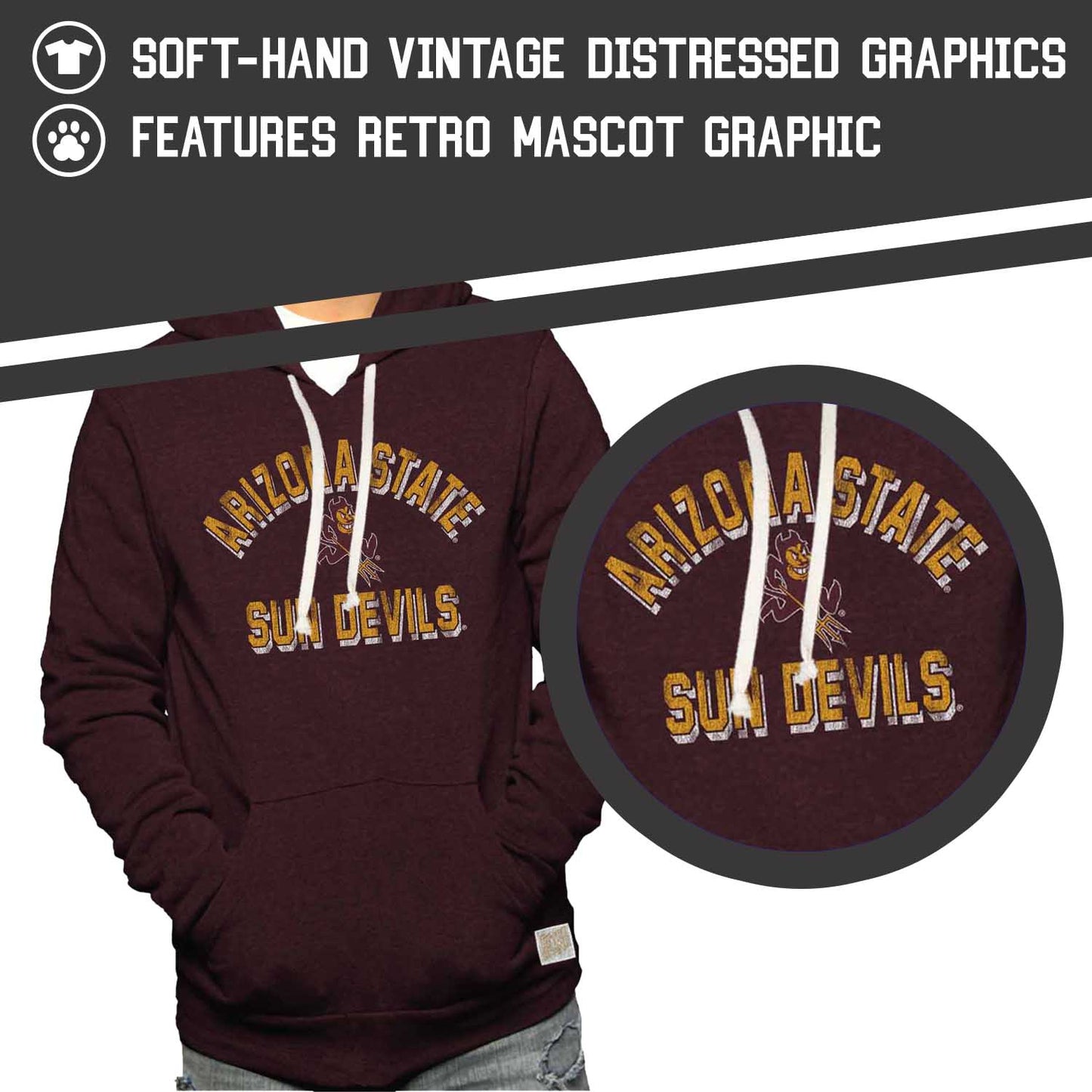 Arizona State Sun Devils Adult University Hoodie - Maroon
