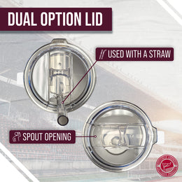 Arizona State Sun Devils NCAA Stainless Steel 20oz Roadie With Handle & Dual Option Lid With Straw - White