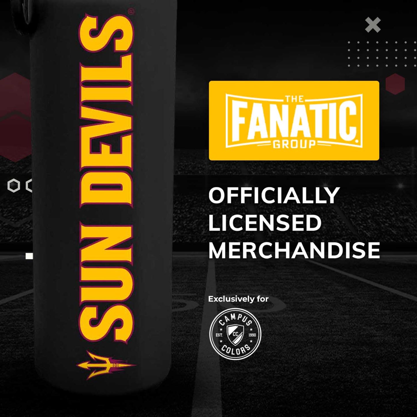 Arizona State Sun Devils NCAA Stainless Steel Water Bottle - Black