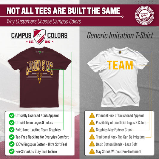 Arizona State Sun Devils NCAA Adult Unisex Overtime Classics T-Shirt - Maroon