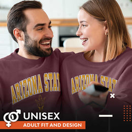 Arizona State Sun Devils Adult Tackle Twill Crewneck - Maroon