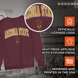 Arizona State Sun Devils Adult Tackle Twill Crewneck - Maroon