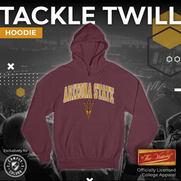 Arizona State Sun Devils NCAA Adult Tackle Twill Hooded Sweatshirt - Maroon