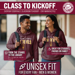 Arizona State Sun Devils NCAA Adult Unisex Starting Fresh Heathered Hooded Fleece Sweatshirt - Maroon Heather