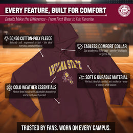 Arizona State Sun Devils Adult Arch & Logo Soft Style Gameday Hooded Sweatshirt - Maroon