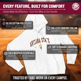 Arizona State Sun Devils Adult Arch & Logo Soft Style Gameday Hooded Sweatshirt - White