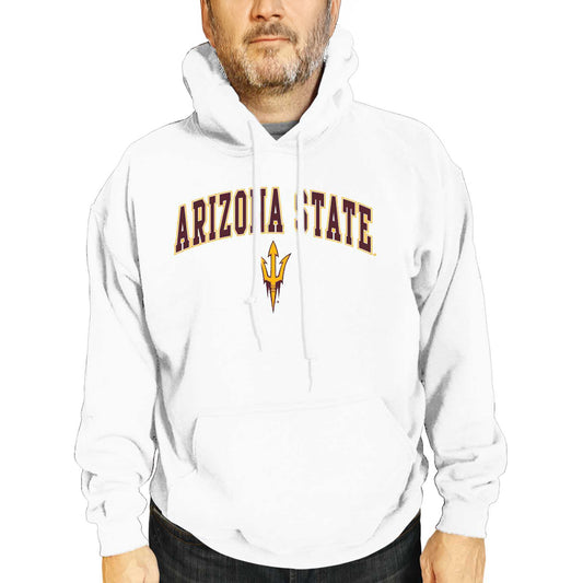 Arizona State Sun Devils Adult Arch & Logo Soft Style Gameday Hooded Sweatshirt - White