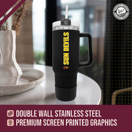 Arizona State Sun Devils College & University 40 oz Travel Tumbler With Handle - Black