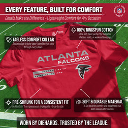 Atlanta Falcons Adult NFL Speed Stat Sheet T-Shirt - Red