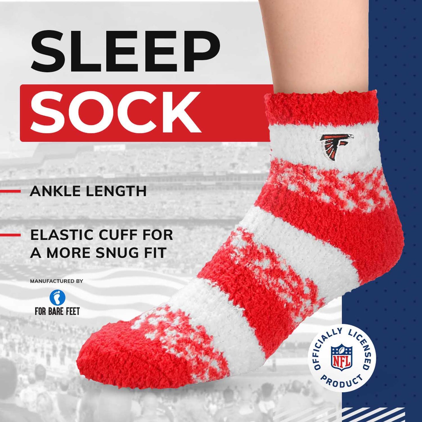 Atlanta Falcons NFL Cozy Soft Slipper Socks - Red