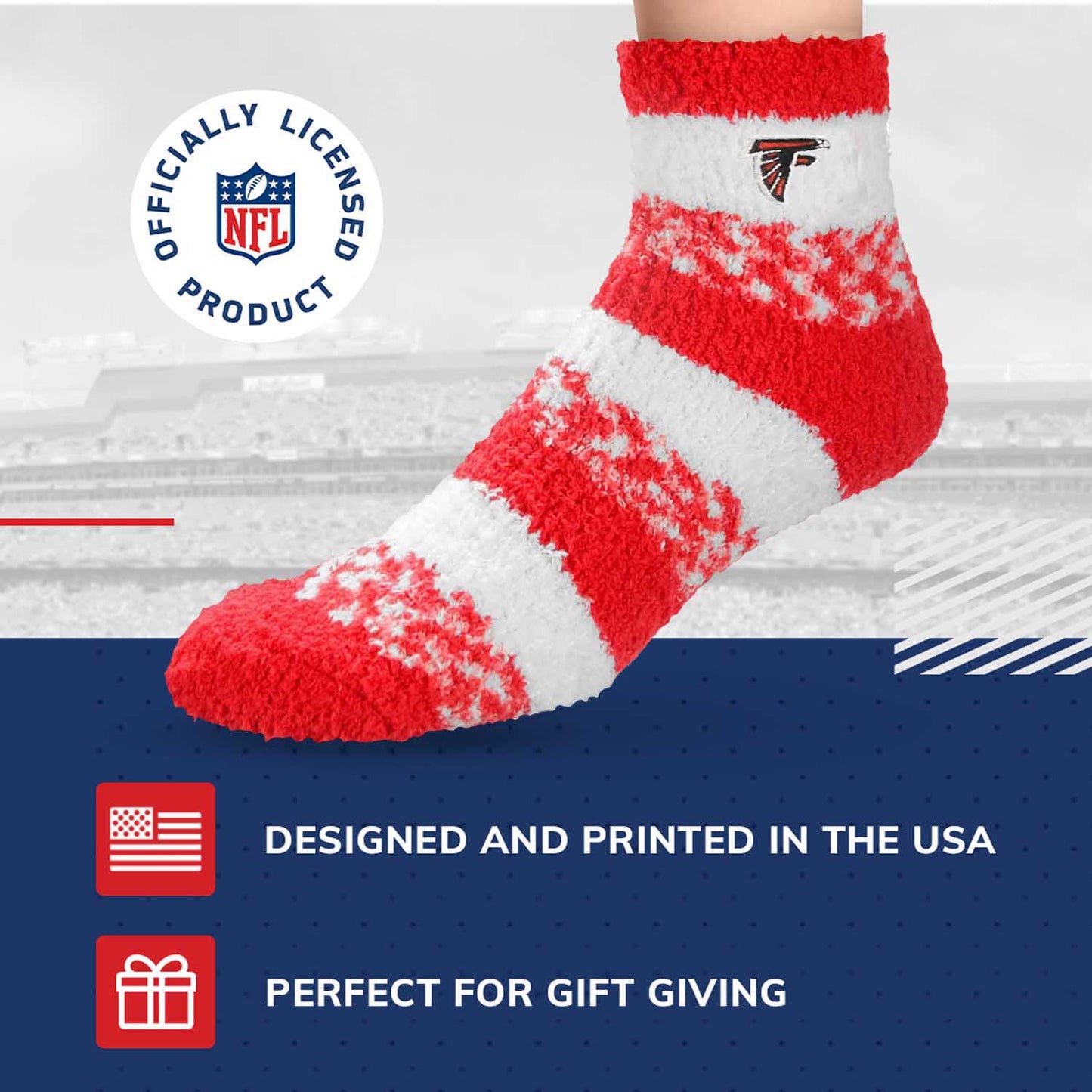 Atlanta Falcons NFL Cozy Soft Slipper Socks - Red