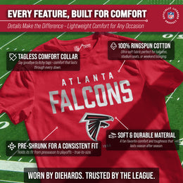 Atlanta Falcons Adult NFL Diagonal Fade Color Block T-Shirt - Red