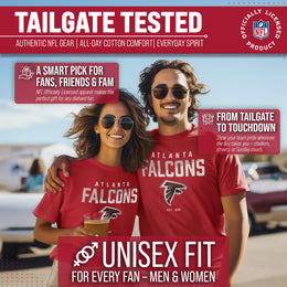 Atlanta Falcons Adult NFL Diagonal Fade Color Block T-Shirt - Red
