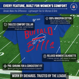 Buffalo Bills NFL Women's Paintbrush Fitted T-Shirt - Royal