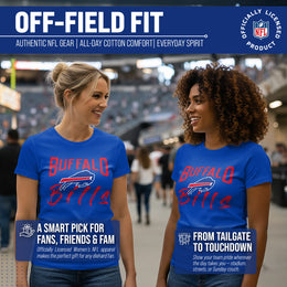 Buffalo Bills NFL Women's Paintbrush Fitted T-Shirt - Royal