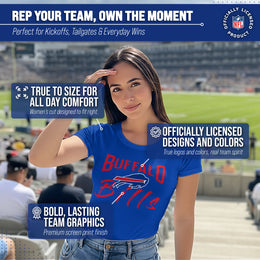Buffalo Bills NFL Women's Paintbrush Fitted T-Shirt - Royal