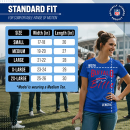 Buffalo Bills NFL Women's Paintbrush Fitted T-Shirt - Royal