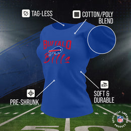 Buffalo Bills NFL Women's Paintbrush Fitted T-Shirt - Royal