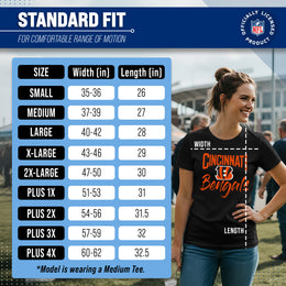 Cincinnati Bengals NFL Women's Paintbrush Fitted T-Shirt - Black