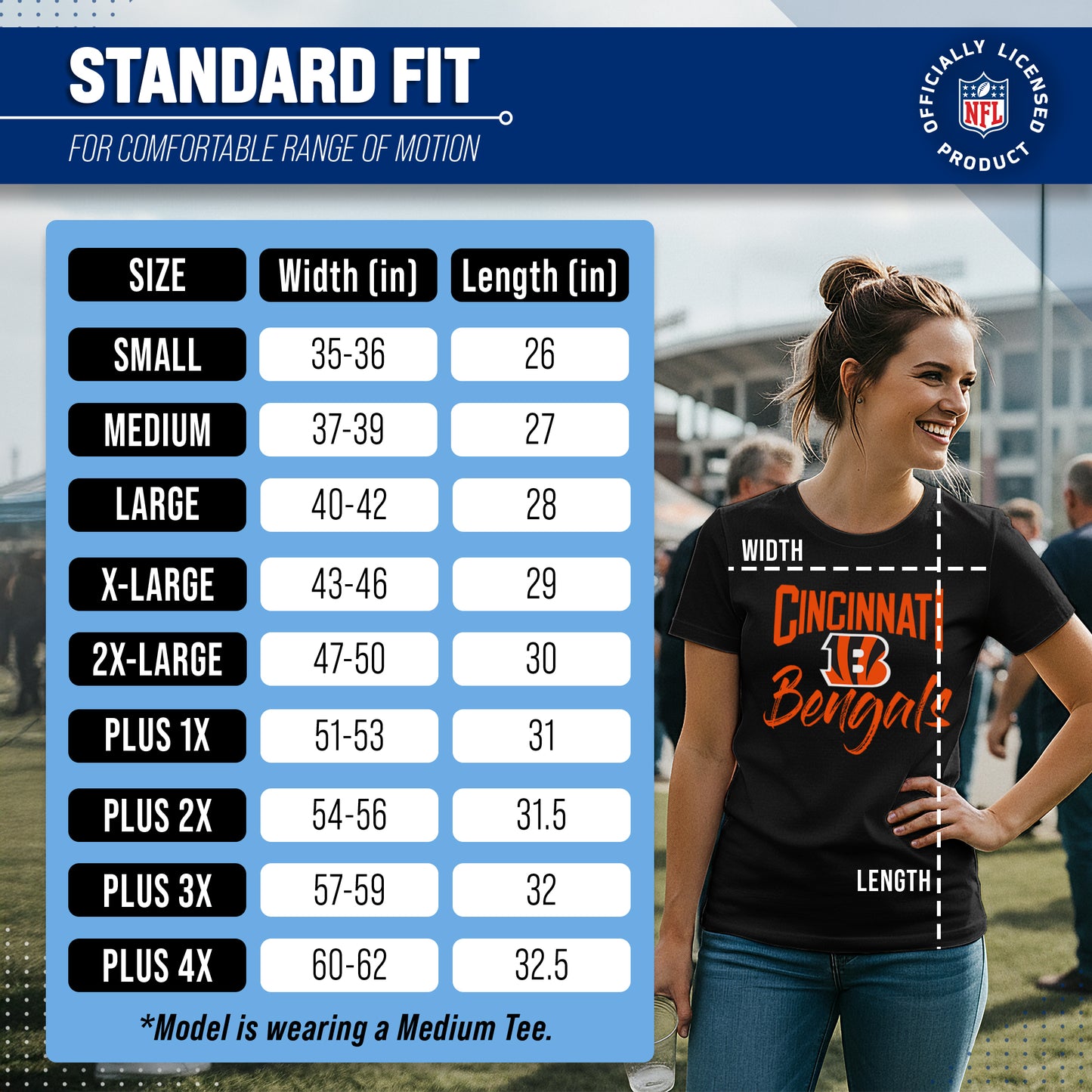 Cincinnati Bengals NFL Women's Paintbrush Fitted T-Shirt - Black