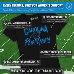 Carolina Panthers NFL Women's Paintbrush Fitted T-Shirt - Black