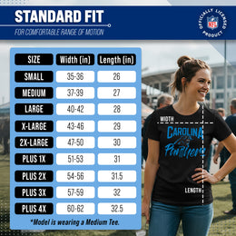 Carolina Panthers NFL Women's Paintbrush Fitted T-Shirt - Black