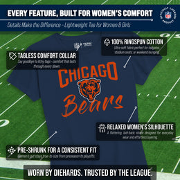 Chicago Bears NFL Women's Paintbrush Fitted T-Shirt - Navy