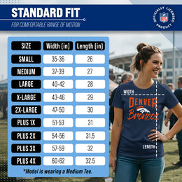 Denver Broncos NFL Women's Paintbrush Fitted T-Shirt - Navy