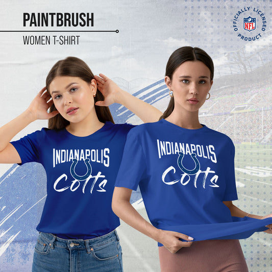 Indianapolis Colts NFL Women's Paintbrush Fitted T-Shirt - Royal