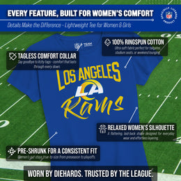 Los Angeles Rams NFL Women's Paintbrush Fitted T-Shirt - Royal