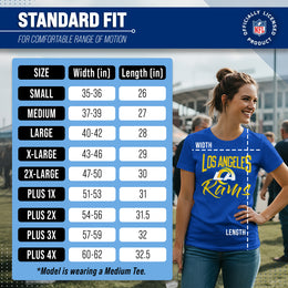 Los Angeles Rams NFL Women's Paintbrush Fitted T-Shirt - Royal