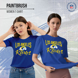 Los Angeles Rams NFL Women's Paintbrush Fitted T-Shirt - Royal