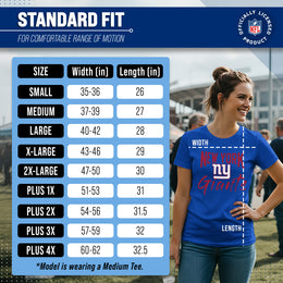 New York Giants NFL Women's Paintbrush Fitted T-Shirt - Royal